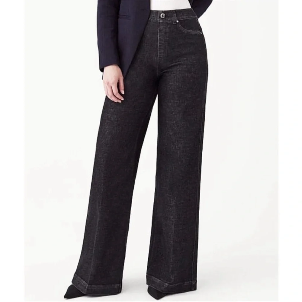 NWT Spanx wide leg charcoal jeans sz xl petite